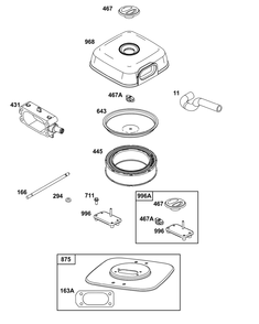 Part Location Diagram of 846462 Briggs and Stratton Tube-breather